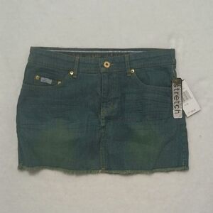 Baby Phat Womens Blue Denim Mini Skirt M New